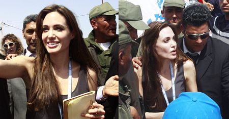 Angelina w obozie uchodźców