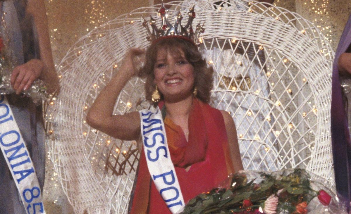 Finał konkursu Miss Polonia '85 w Sali Kongresowej PKiN, Katarzyna Zawidzka z tytułem Miss Polonia 