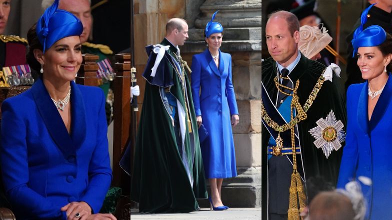 Książę William i Kate Middleton w naszyjniku królowej Elżbiety zadają szyku na szkockiej koronacji Karola (ZDJĘCIA)