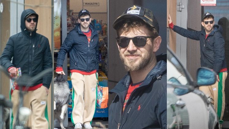 Antek Królikowski spaceruje z psem tajemniczej Izabeli