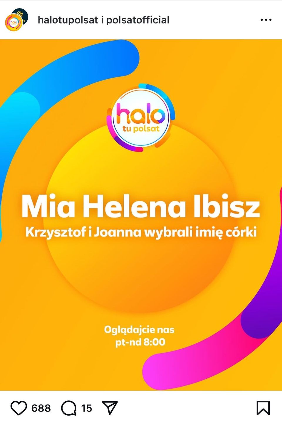 Post stacji z ogłoszeniem imienia córki Krzysztofa Ibisza 