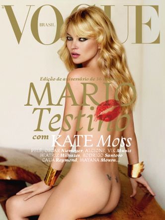 Naga Kate Moss na okładce "Vogue'a"! (FOTO)