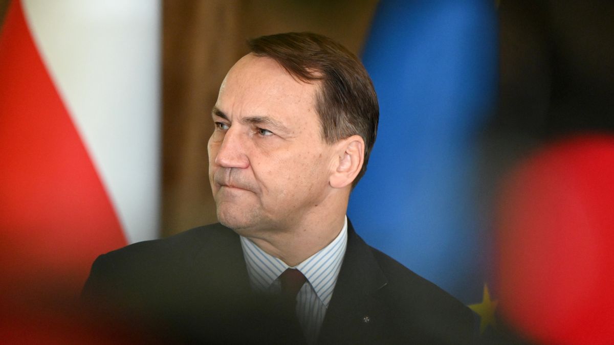 Vice Prime Minister and Minister of Foreign Affairs of the Republic of Poland, Radoslaw Sikorski, who is on a working visit to the Lviv region, participates in a joint briefing with the rector of the Ivan Franko National University of Lviv, Roman Gladyshevskii, in Lviv, Ukraine, on October 10, 2025. The Polish foreign minister accepts the Doctor Honoris Causa diploma from Lviv's Ivan Franko National University. (Photo by Anastasiia Smolienko/Ukrinform/NurPhoto via Getty Images)