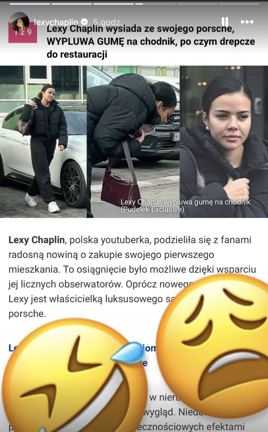 Lexy Chaplin tłumaczy się ze zdjęć paparazzi