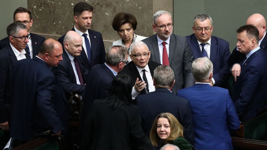 Jaros�aw Kaczy�ski
Tomasz Gzell
polityk, polityka, posiedzenie, sala g�osowa�, sala obrad, sala plenarna, sejm, sejmu