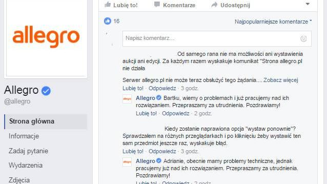 allegro nie działa