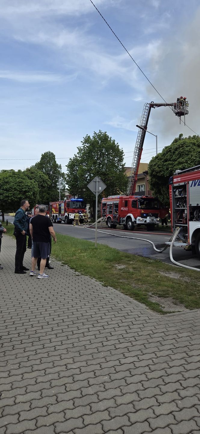 Pożar domu na ulicy Sandomierskiej