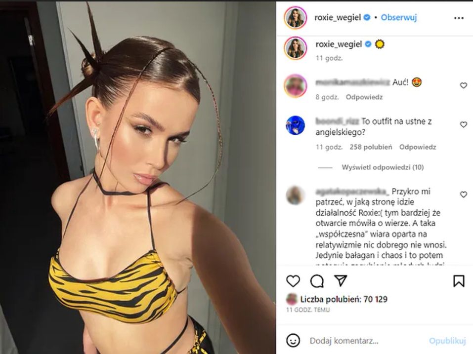 W takiej stylizacji zaprezentowała się internautom Roxie Węgiel. Hit czy kit?