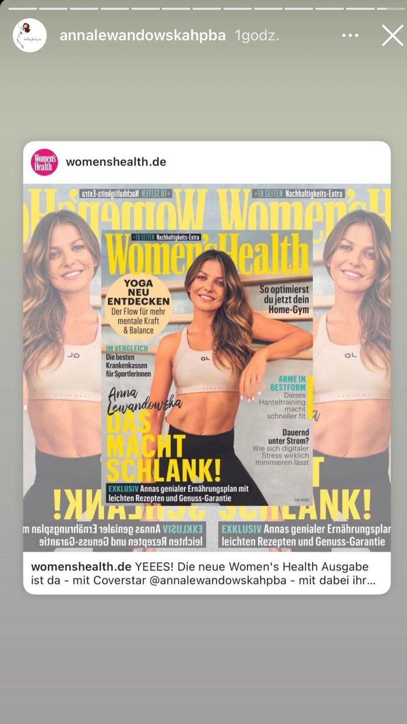 Anna Lewandowska na okładce niemieckiego "Women's Health"