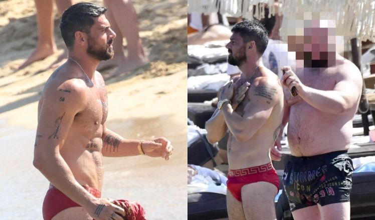 Michele Morrone pręży klatę na Mykonos