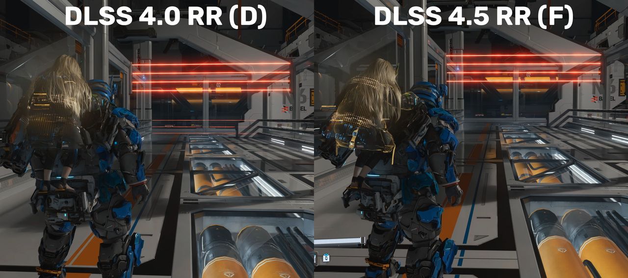 NVIDIA DLSS Ray Reconstruction - 4.0 vs 4.5 - retencja światła