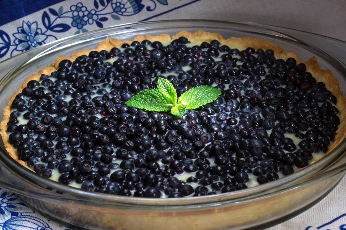 Blueberry cake without baking