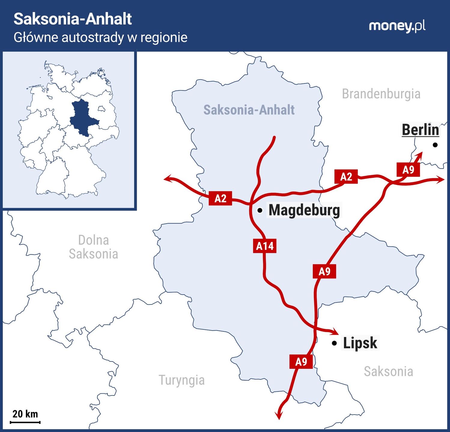 Autostrady w Saksonii-Anhalt, z których mogłoby skorzystać NATO