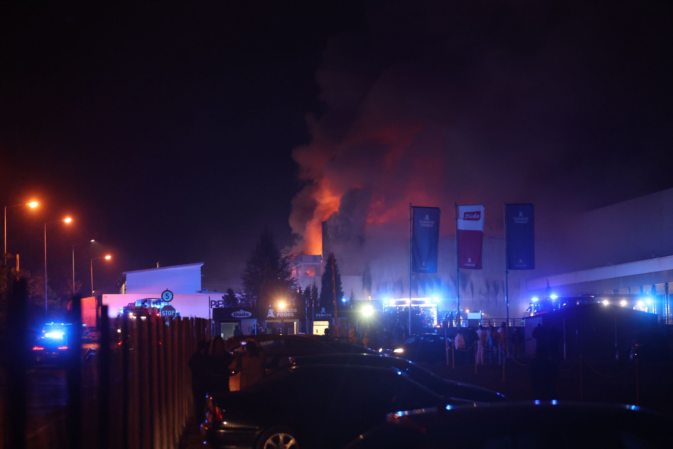 Pożar hali magazynowej zakładów mięsnych