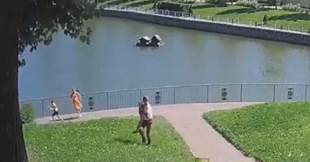 Nowe nagranie z ataku w Krzemieńczuku. Gigantyczna fala uderzeniowa