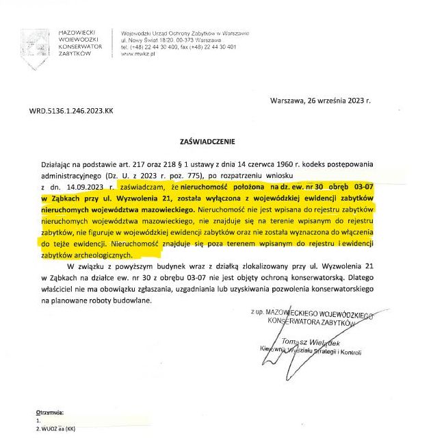 Zaświadczenie do MWKZ 