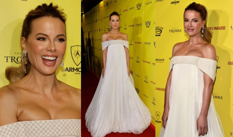 Kate Beckinsale świeci wyprasowaną twarzą na premierze. 50-latka idzie w zaparte, że NIGDY nie stosowała botoksu... (ZDJĘCIA)