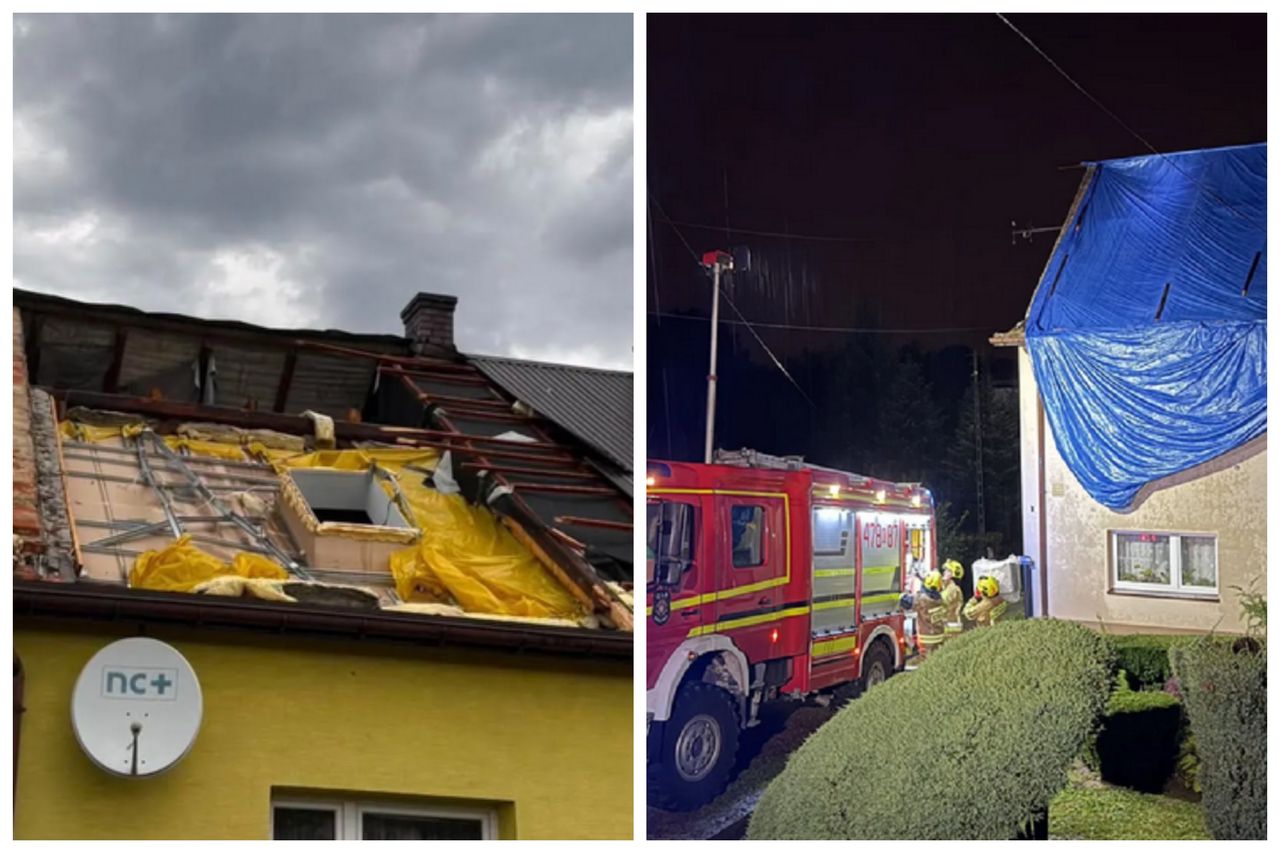 Ponad 180 interwencji w kilka godzin. Wiatr zerwał dachy