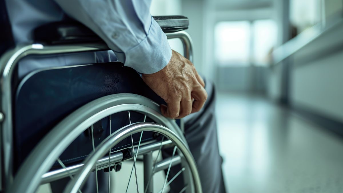 Wheelchair, disability and man hand holding wheel in a hospital for healthcare. Disabled, mobility problem and male person in white clinic for support and medical care with hands of patient and mockup --ar 16:9 --v 6 Job ID: 895327ec-038a-4690-a028-1da78a681b66
mery
wheelchair, chair, wheel, man, person, hospital, retirement, adult, elderly, hand, health, medical, hands, mockup, healthcare, old, men, support, care, clinic, patient, clinical, zoom, disability, disabled, problem, medical care, aged, seniors, wheels, retired, alone, closeup, cropped, elder, fingers, guy, hand holding, holding, inside, male, mature, medicare, mobility, pensioner, push, senior, sit, sitting