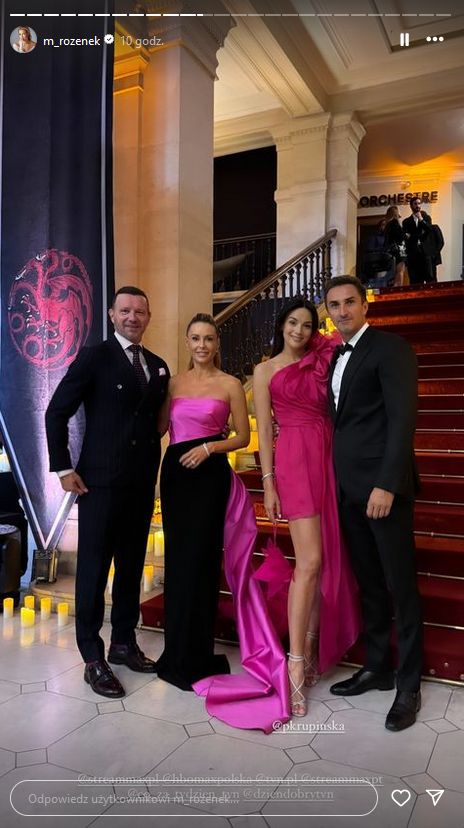 Małgorzata Rozenek i Paulina Krupińska na europejskiej premierze. Byli z nimi mężowie