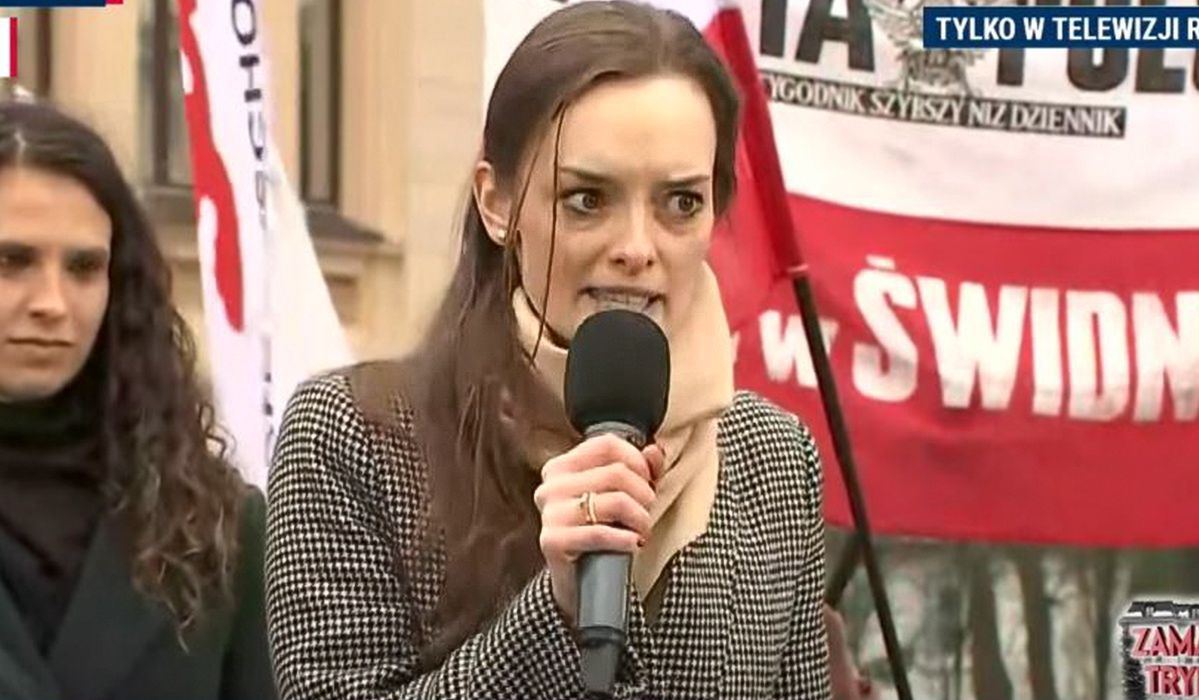 Aleksandra Prorok podczas Protestu Wolnych Polaków