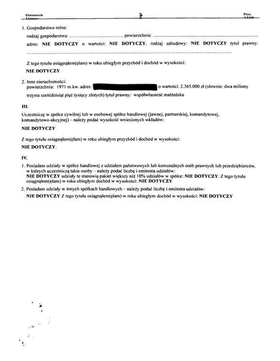 Oświadczenie majątkowe Przemysława Wiplera