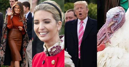 Stylowa Melania, przejęty Donald i radosna Ivanka ułaskawiają indyka (ZDJĘCIA)