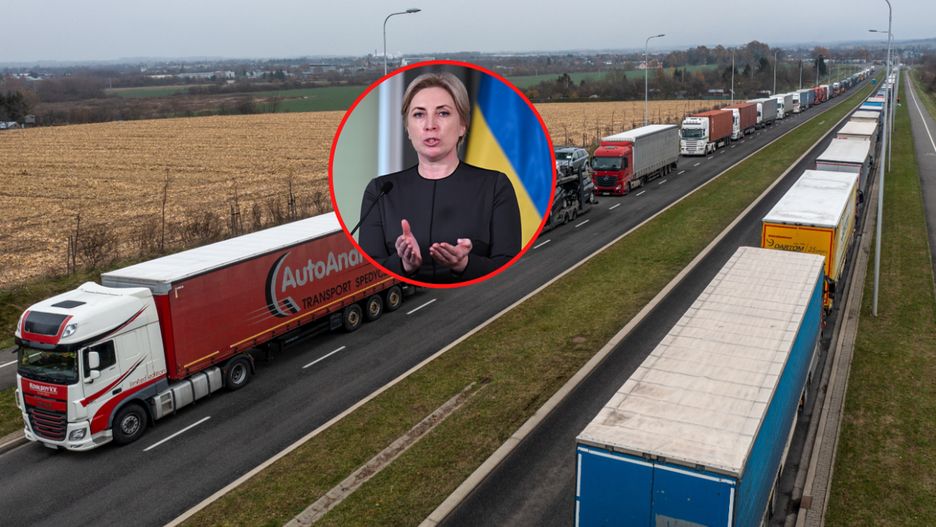 Protest przewoźników na granicy. Wicepremier Ukrainy zabrała głos w sprawie