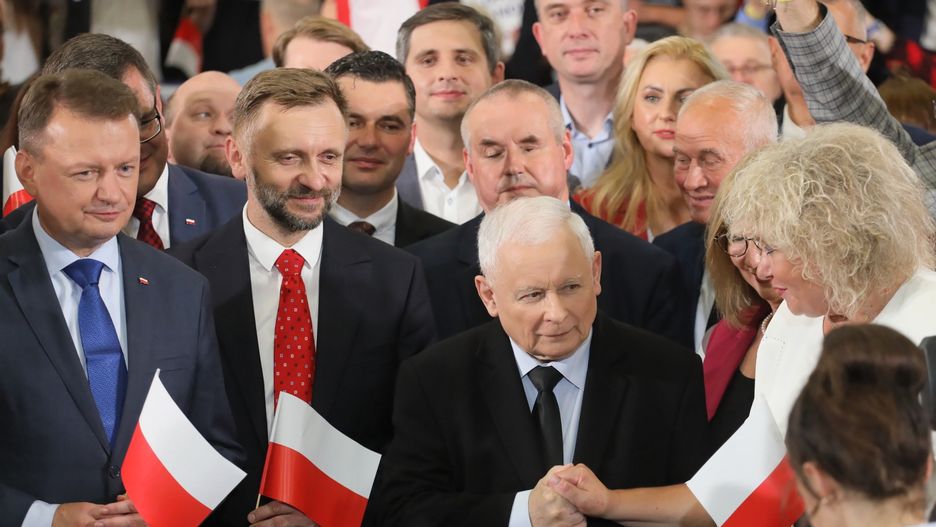 Jarosław Kaczyński podczas konwencji PiS w Pruszkowie