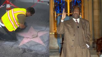 Zdewastowali gwiazdę Cosby'ego w Hollywood: "Gwałciciel!"