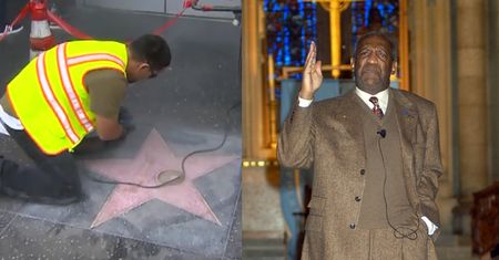 Zdewastowali gwiazdę Cosby'ego w Hollywood: "Gwałciciel!"