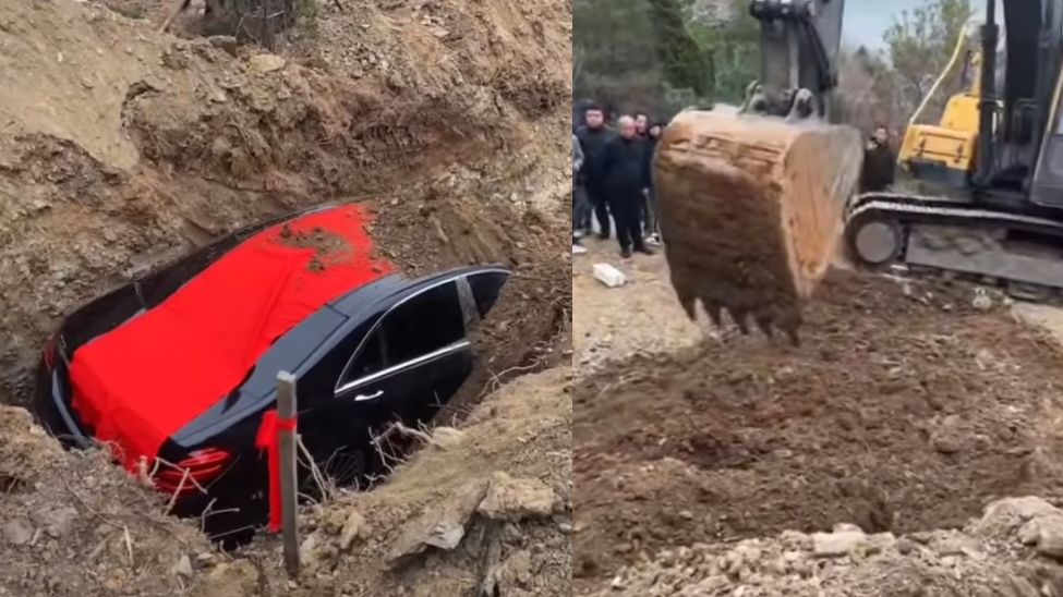 Zakopali samochód na cmentarzu w Chinach. To przesąd