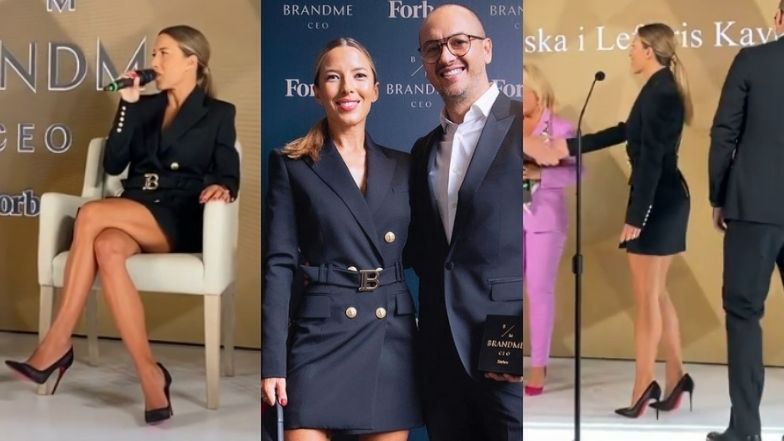 Ewa Chodakowska BRYLUJE na biznesowej gali w sukience za 8 tysięcy i szpilkach Louboutin. "Tutaj została nagrodzona AUTENTYCZNOŚĆ" (ZDJĘCIA)