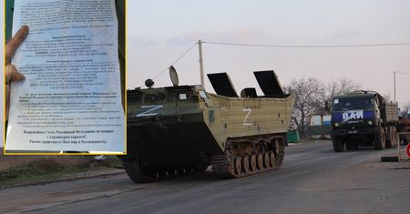 Takie ulotki rozdają mieszkańcom Chersonia. Nawet się z tym nie kryją