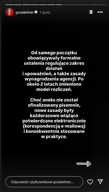 Oświadczenie Gosi Leitner w sprawie Joanny Krupy 