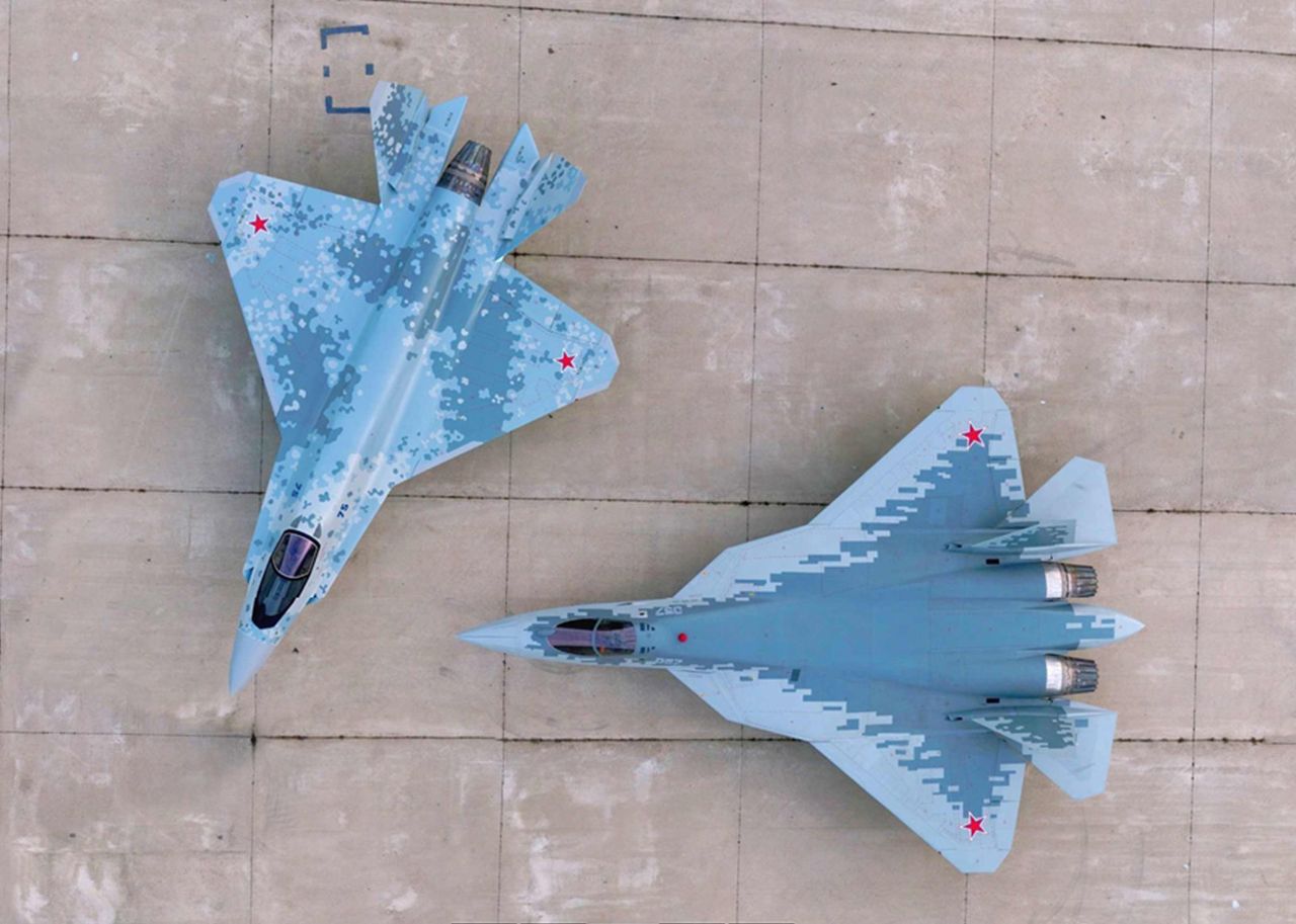 Su-57 and Su-75 model