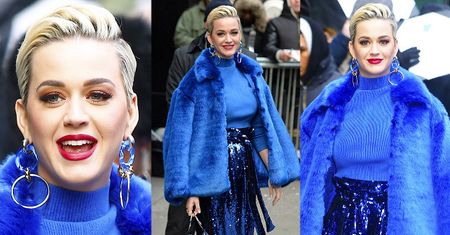 Katy Perry walczy o uwagę w cekinach, futrze i butach własnego "projektu"