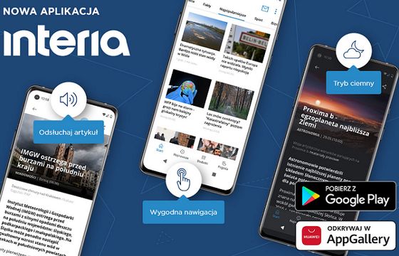Nowa aplikacja Interii na Androida z opcją „Czytaj artykuł” i trybem ciemnym