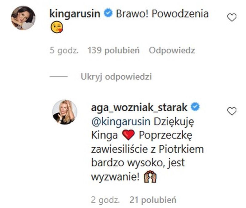 Kinga Rusin gratuluje Agnieszce Woźniak-Starak posady w "DDTVN"