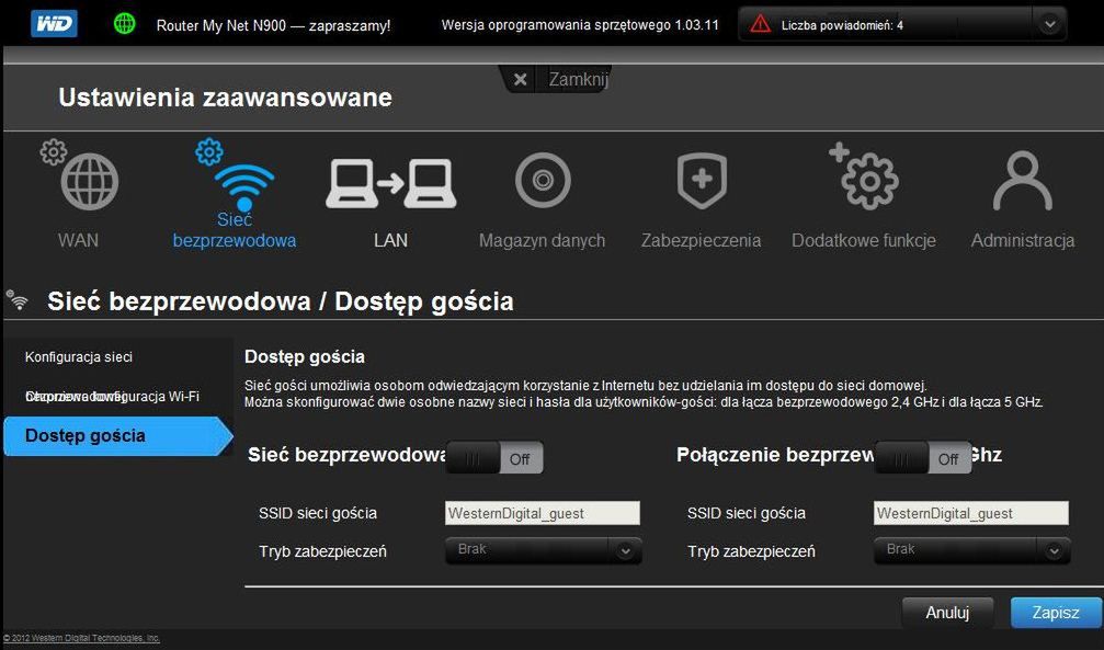 WD My Net N900 – test dwupasmowego routera WiFi 802.11n 450 Mbps 11