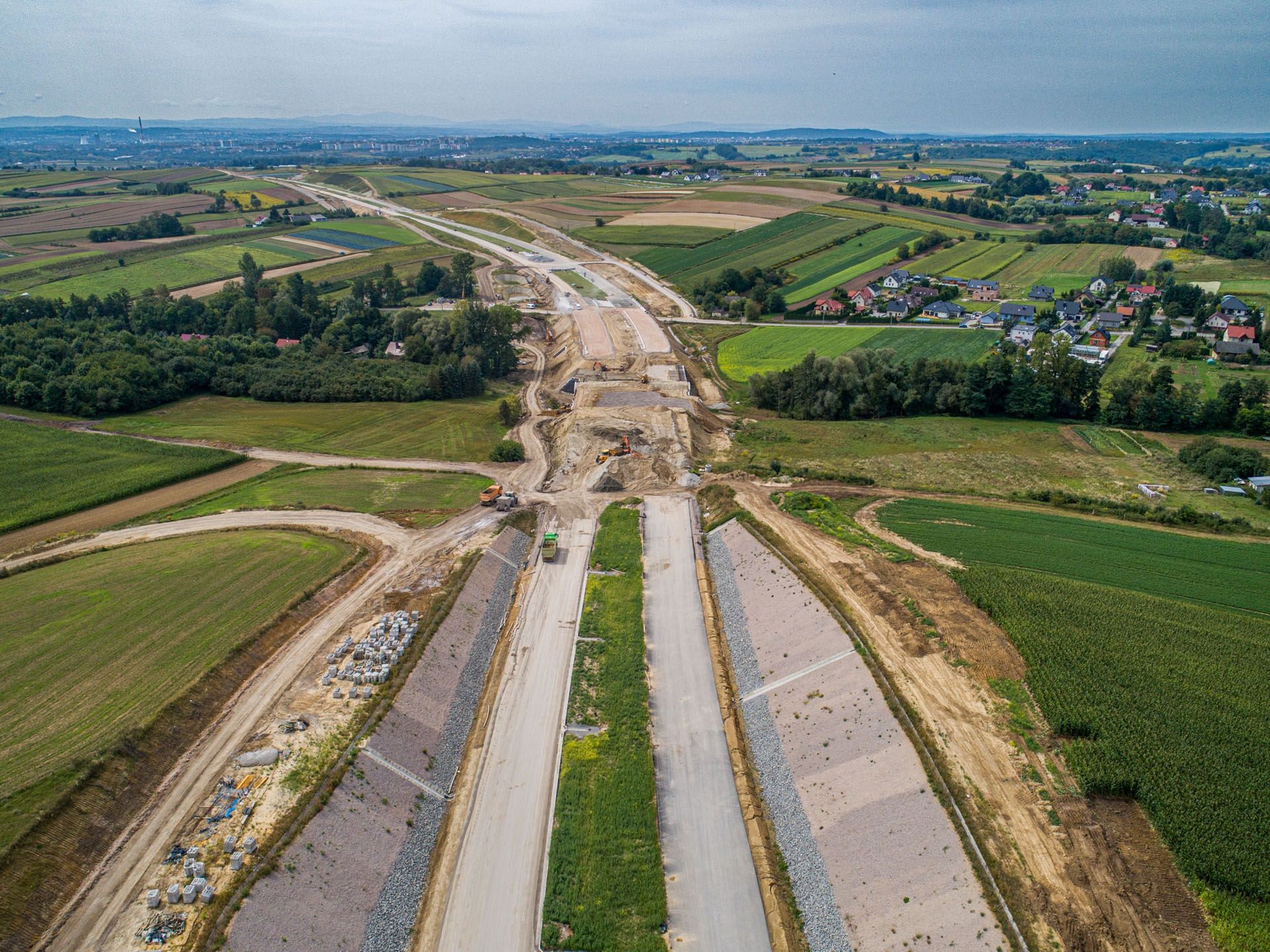 Budowa drogi S7 Widoma - Nowa Huta (sierpień 2024 r.)