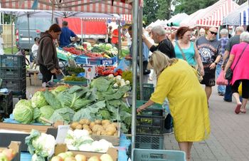 Piątkowy targ w Stalowej Woli. Królują truskawki i czereśnie, są pierwsze wiśnie. Zobacz zdjęcia