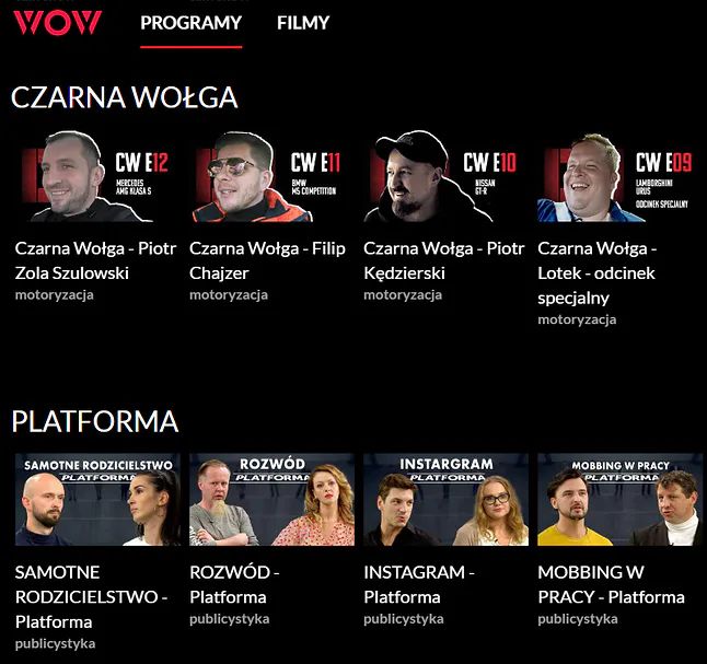 Kadr z prezentacji oferty WOW