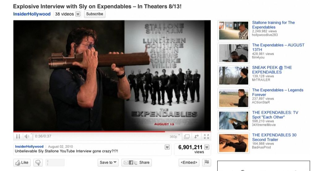 Stallone demoluje YouTube, czyli kreatywna reklama The Expendables