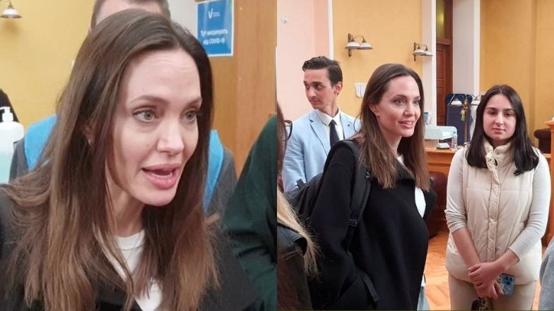 Angelina Jolie spotkała się z wolontriuszami na dworcu we Lwowie