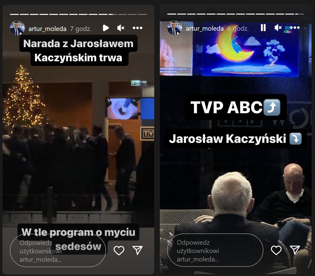 Reporter TVN24 pokazał Kaczyńskiego na proteście w TVP