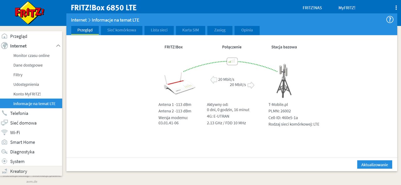 Router FRITZ!Box 6850 LTE - Informacje na temat LTE