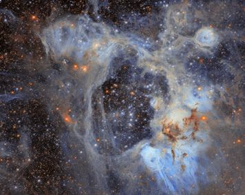 Hubble sfotografował mgławicę N44. W środku widać ogromną "superbańkę"