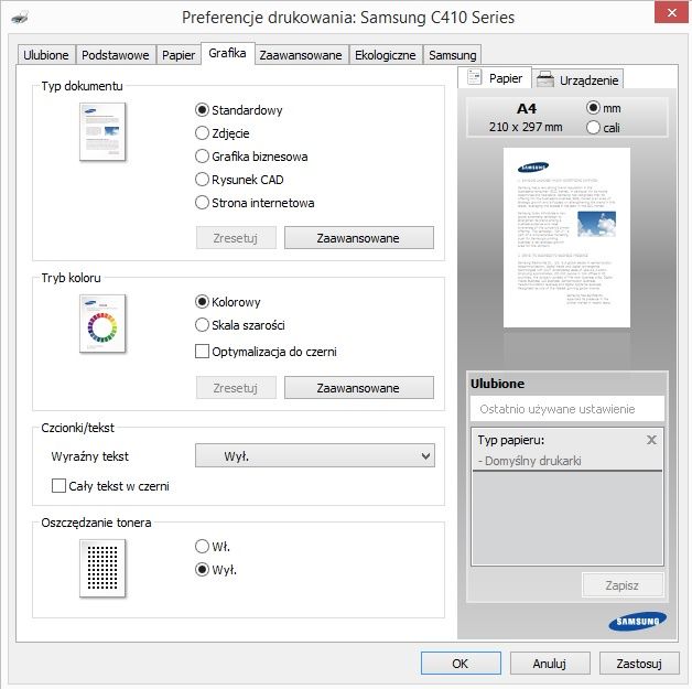 Samsung Xpress SL-C410W właściwości drukarki 4