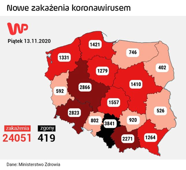 Koronawirus. Mapa zakażeń